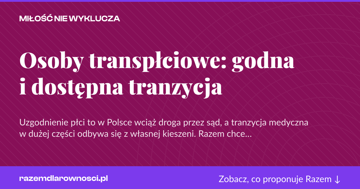 Karta social do udostępnienia: Osoby transpłciowe: godna i dostępna tranzycja