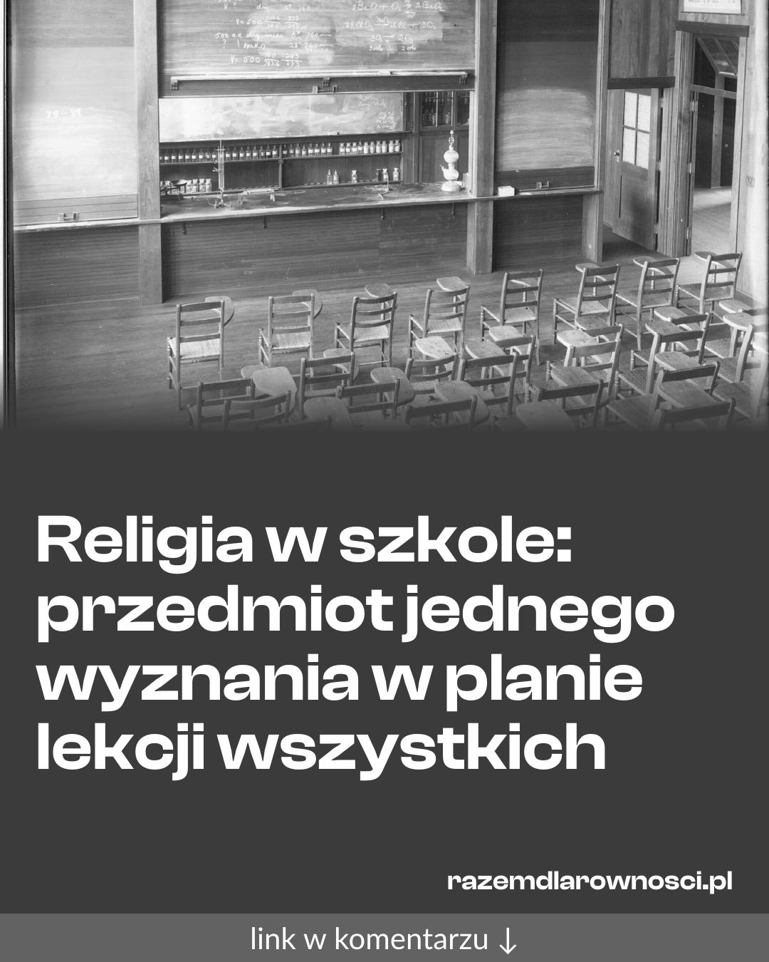Grafika do udostępnienia: Religia w szkole: przedmiot jednego wyznania w planie lekcji wszystkich